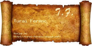 Turai Ferenc névjegykártya